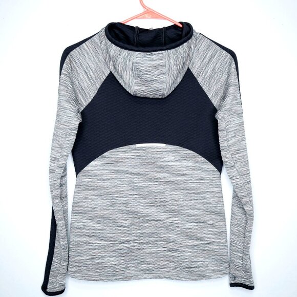 Athleta Snowscape Gray & Black Hooded Zipped Jacket w/ Thumbholes - XS - Picture 2 of 2
